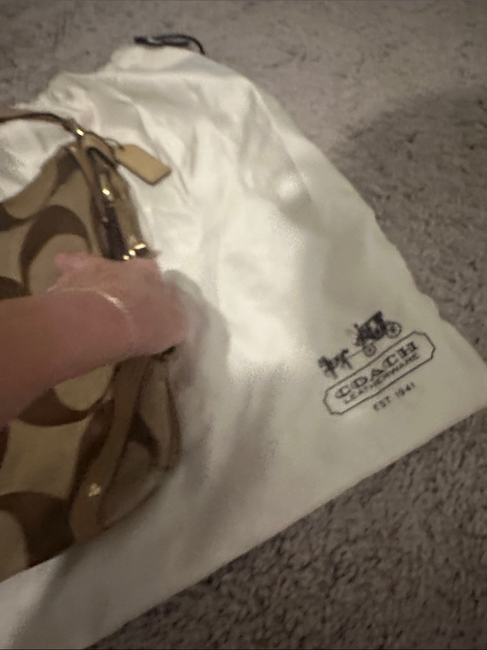 Coach Signature Canvas Shoulder Bag in Brown/Tan - Picture 6 of 9